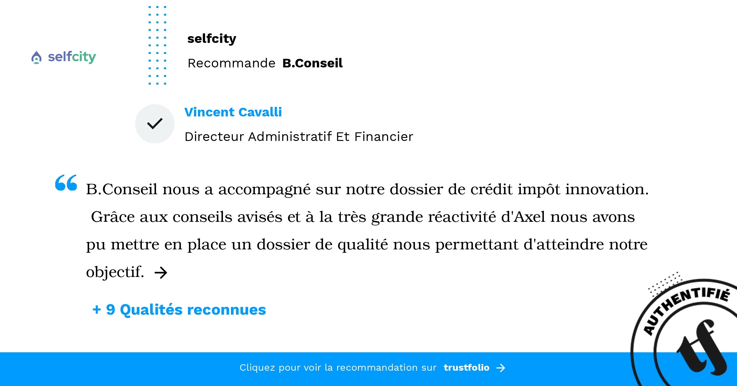 Selfcity Recommande B.Conseil